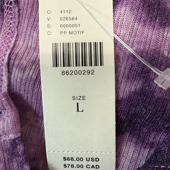 Pilcro/Anthropologie NWT Purple Tye Die Long Sleeve Henley Top Size Large - Picture 5 of 8